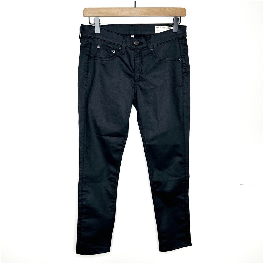 RAG & BONE shoreditch Size 28 Women's Cotton Blend Black coated Denim Jeans - Picture 2 of 11
